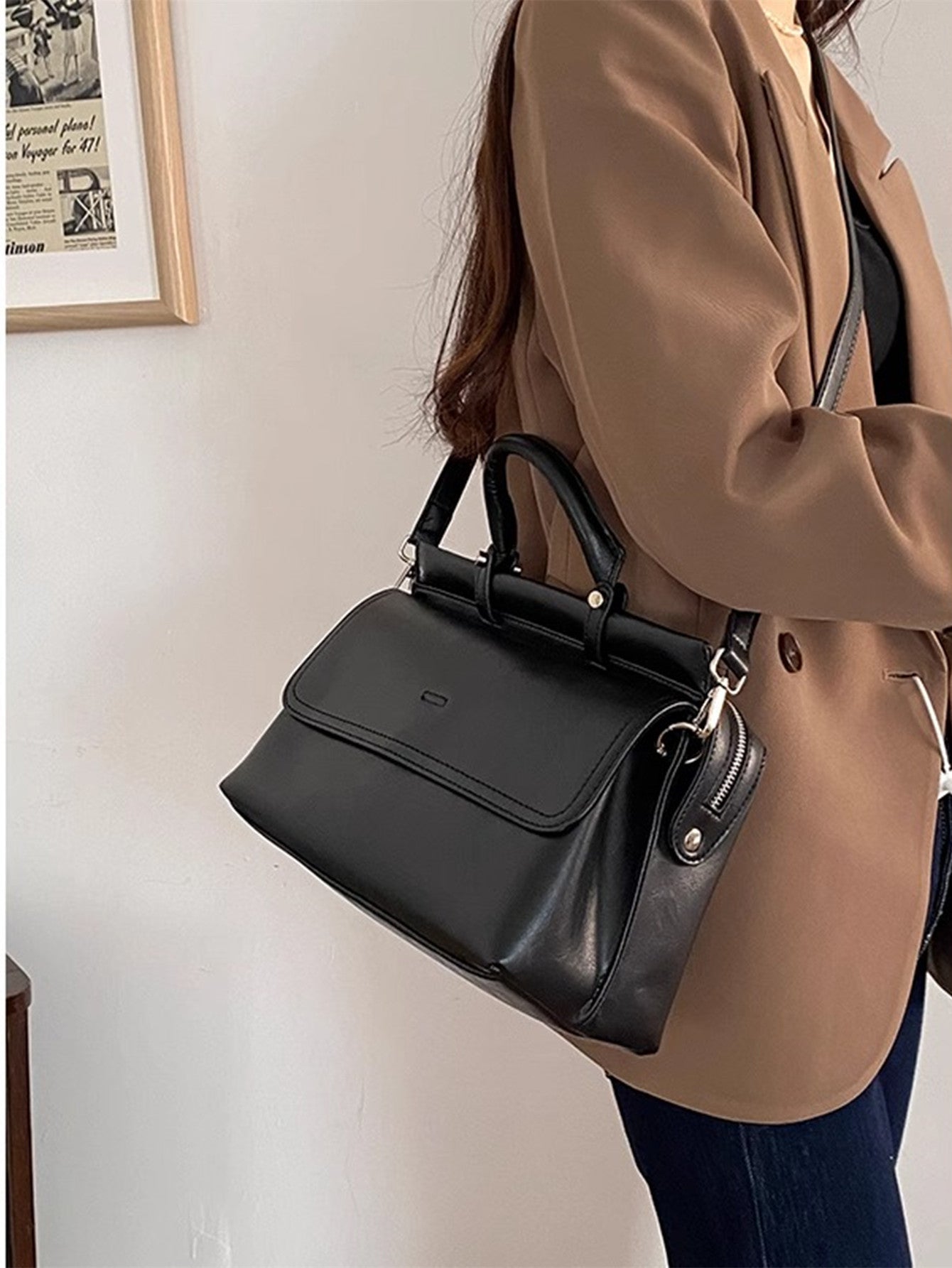 Women's Trendy Vintage Commuter Large Capacity Textured Women's Shoulder Bag