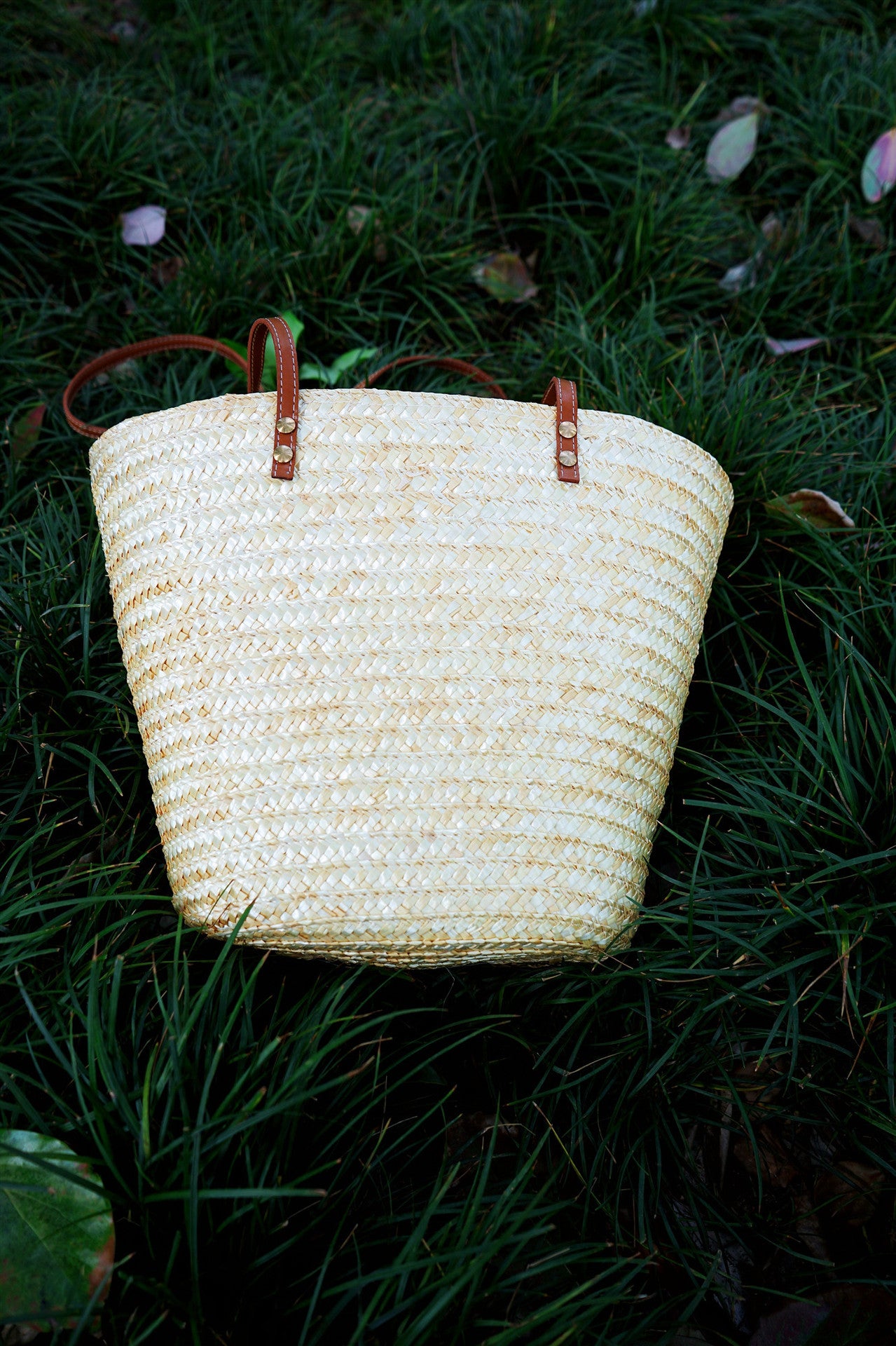 Women's Style Natural Straw Large Capacity Picnic Basket Women's Shoulder Bag