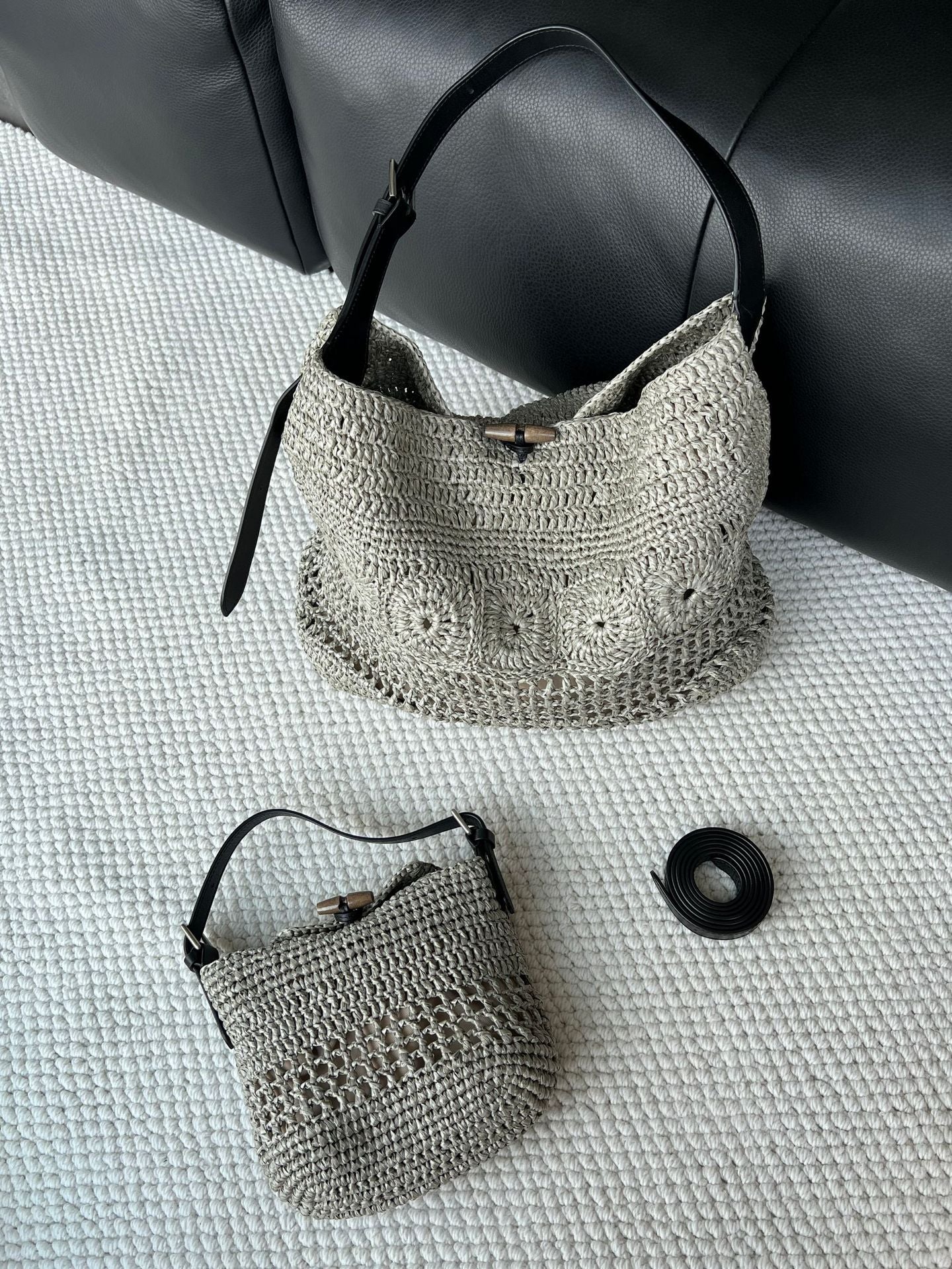 Women's Raffia Handmade Crochet Woven Summer Lazy Large Bags