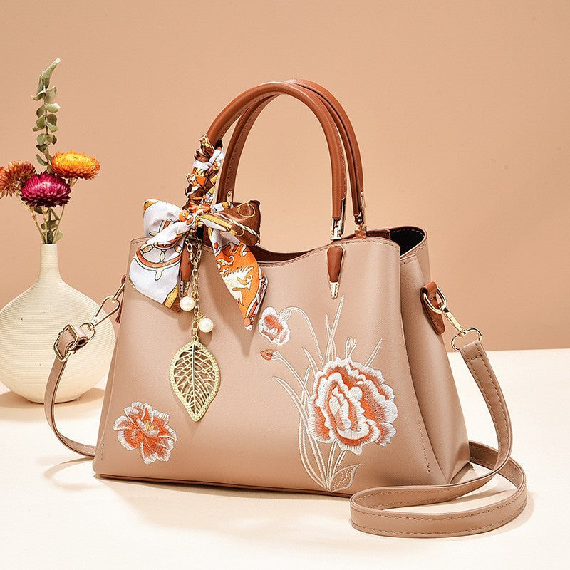 Women's Fashion Large Capacity Embroidered Mother Handbags