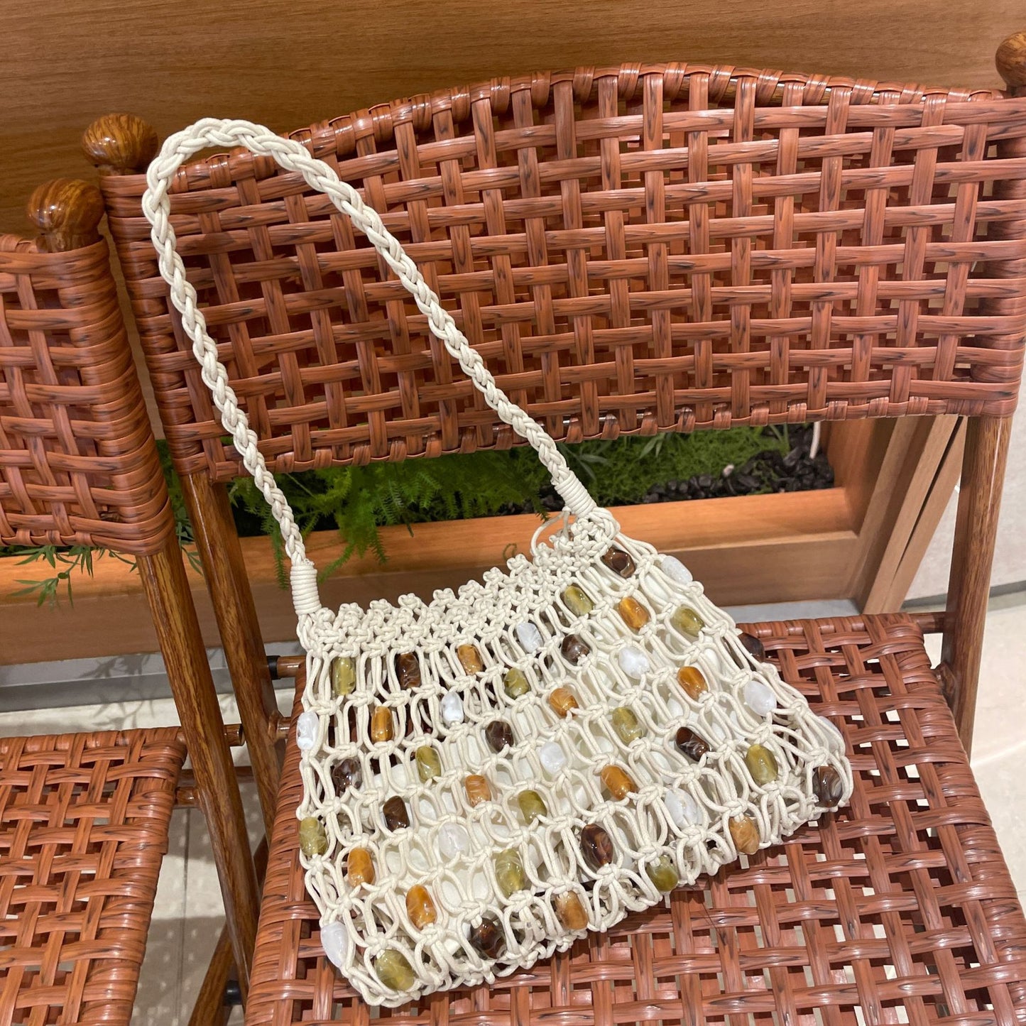 Hollow Acrylic Woven Mobile Seaside Vacation Beach Wax Handbags