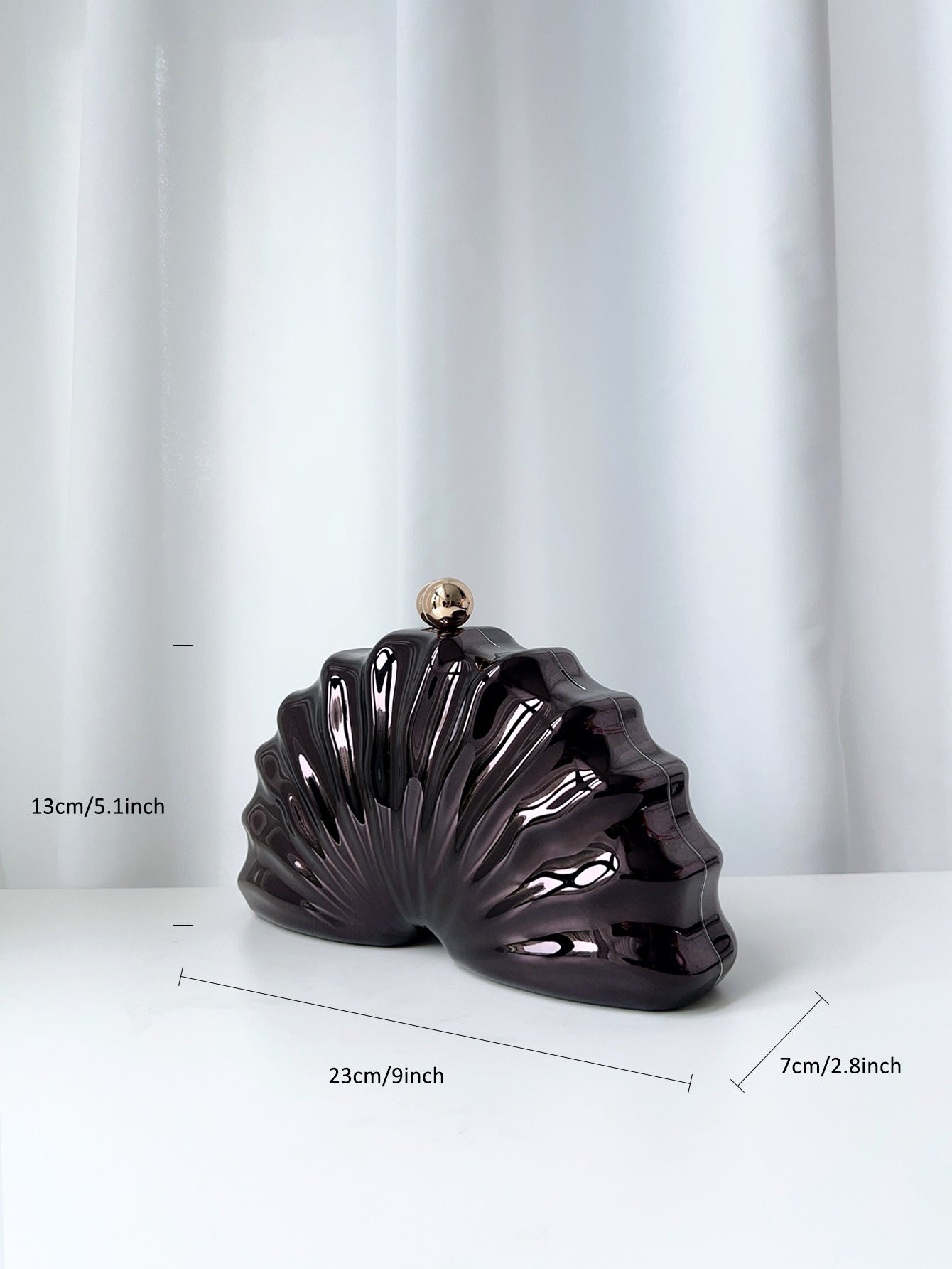 Women's Antique Monster Electroplated Chain Fan-shaped Clutch Dinner Bag
