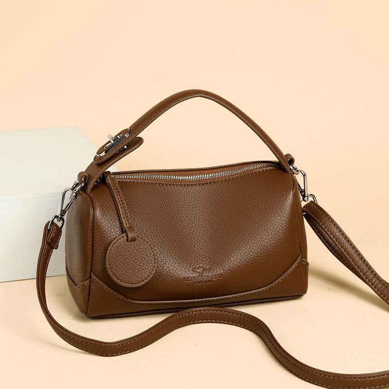 Women's Spring Versatile Pillow Simple Soft Leather Portable Bags