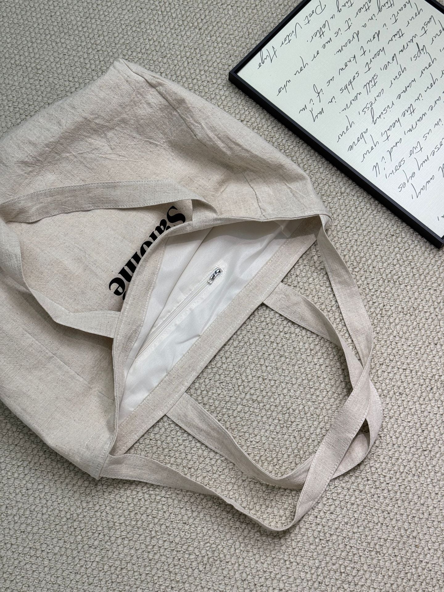 Linen Good-looking Large Capacity Textured Shopping Bags