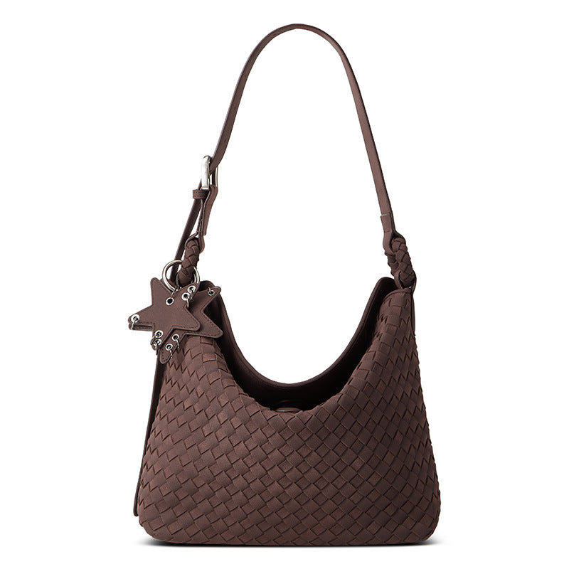 Suede Brushed Veet Large Capacity Woven Women's Shoulder Bag