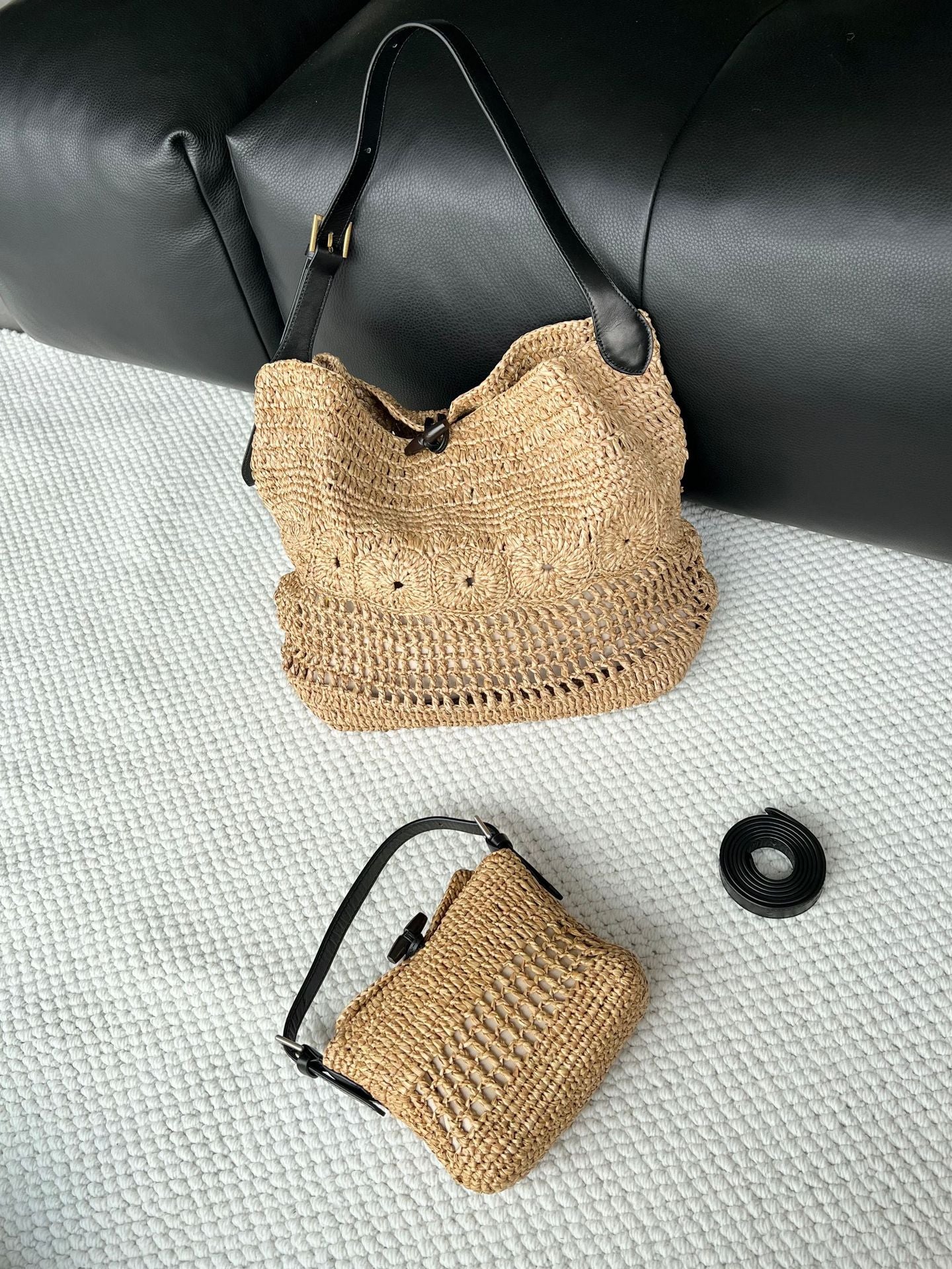 Women's Raffia Handmade Crochet Woven Summer Lazy Large Bags