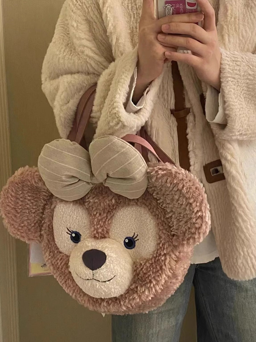 Women's Plush Cute Bow Big Head Backpacks