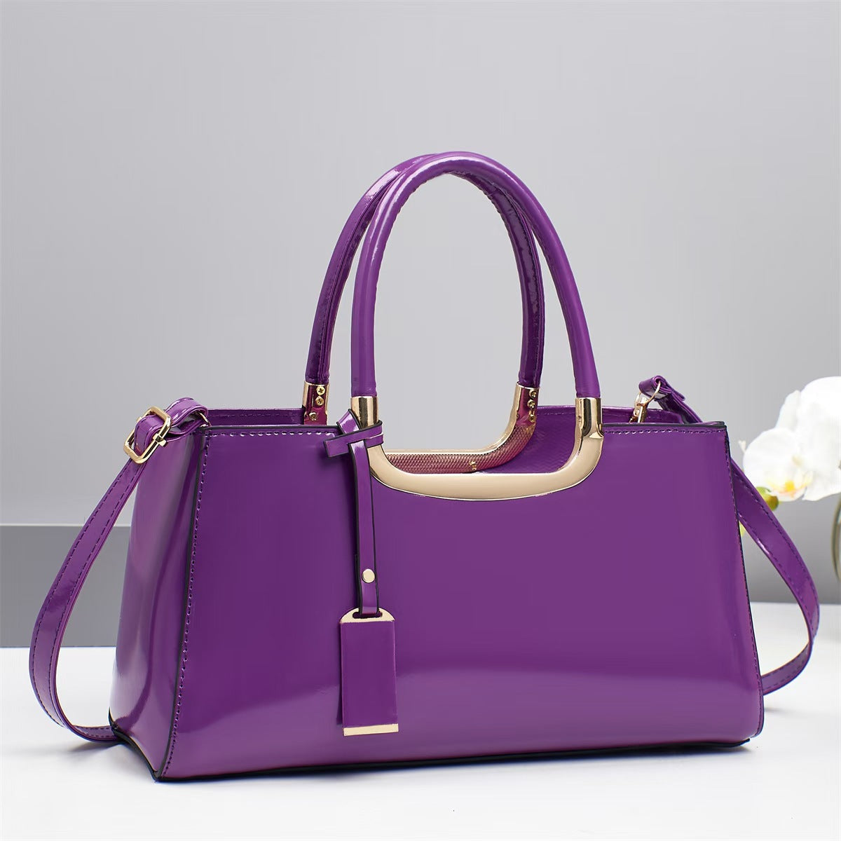 Women's Mirror High-grade Bright Leather Large Capacity Women's Handbag