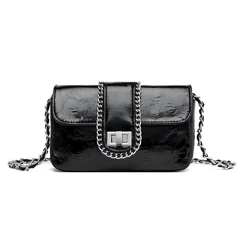 Women's Chain Solid Color Patent Leather High Women's Shoulder Bag