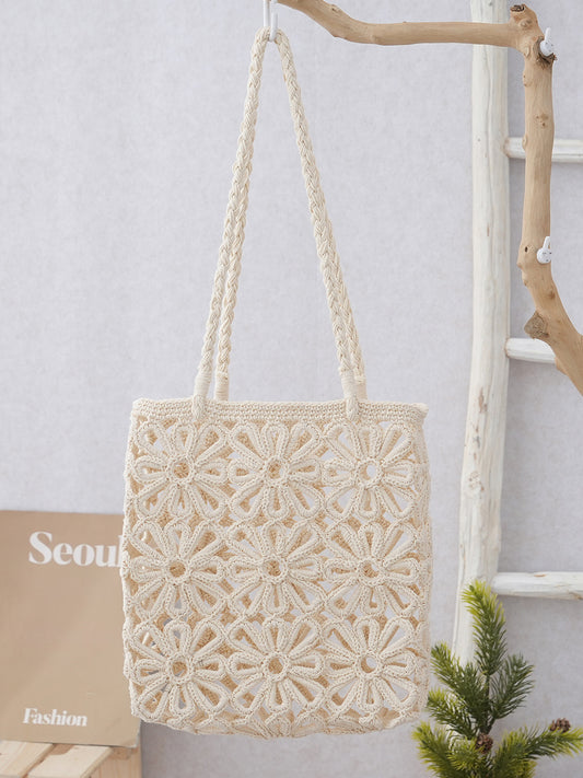 Women's Thread Woven Hollow Flower Handmade One Portable Seaside Women's Shoulder Bag