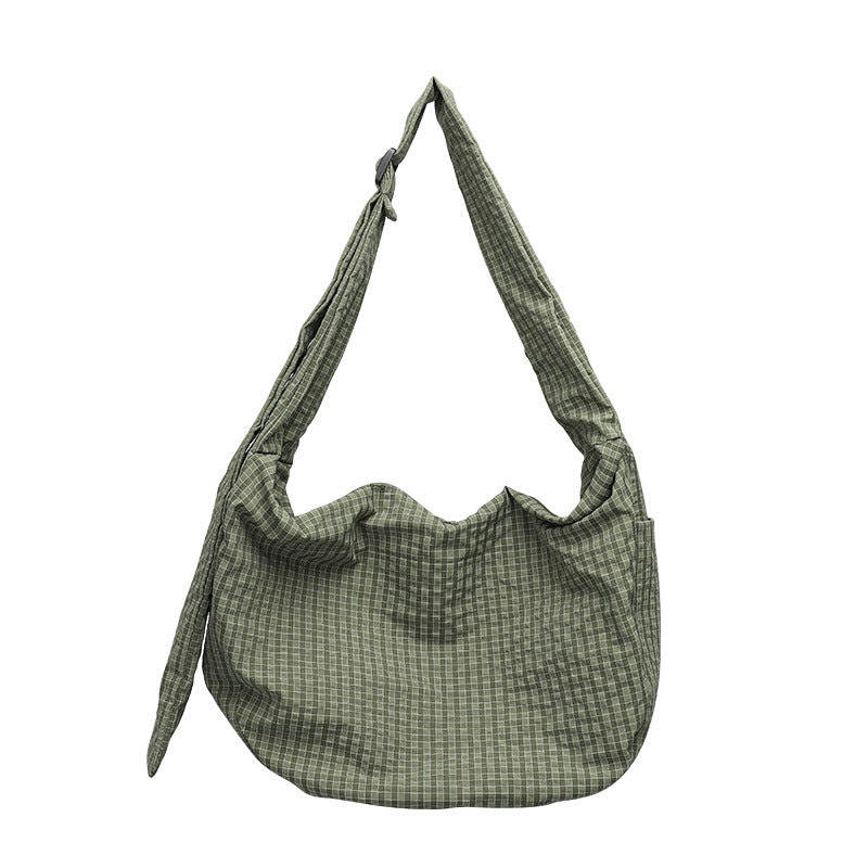 Women's Korean Style Plaid Dumpling Mori Striped Women's Messenger Bag