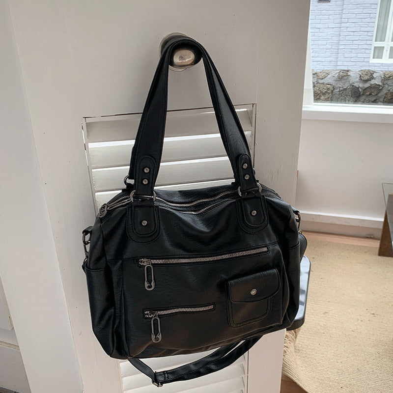 Motorcycle Retro Business Traveling Large Capacity Women's Shoulder Bag