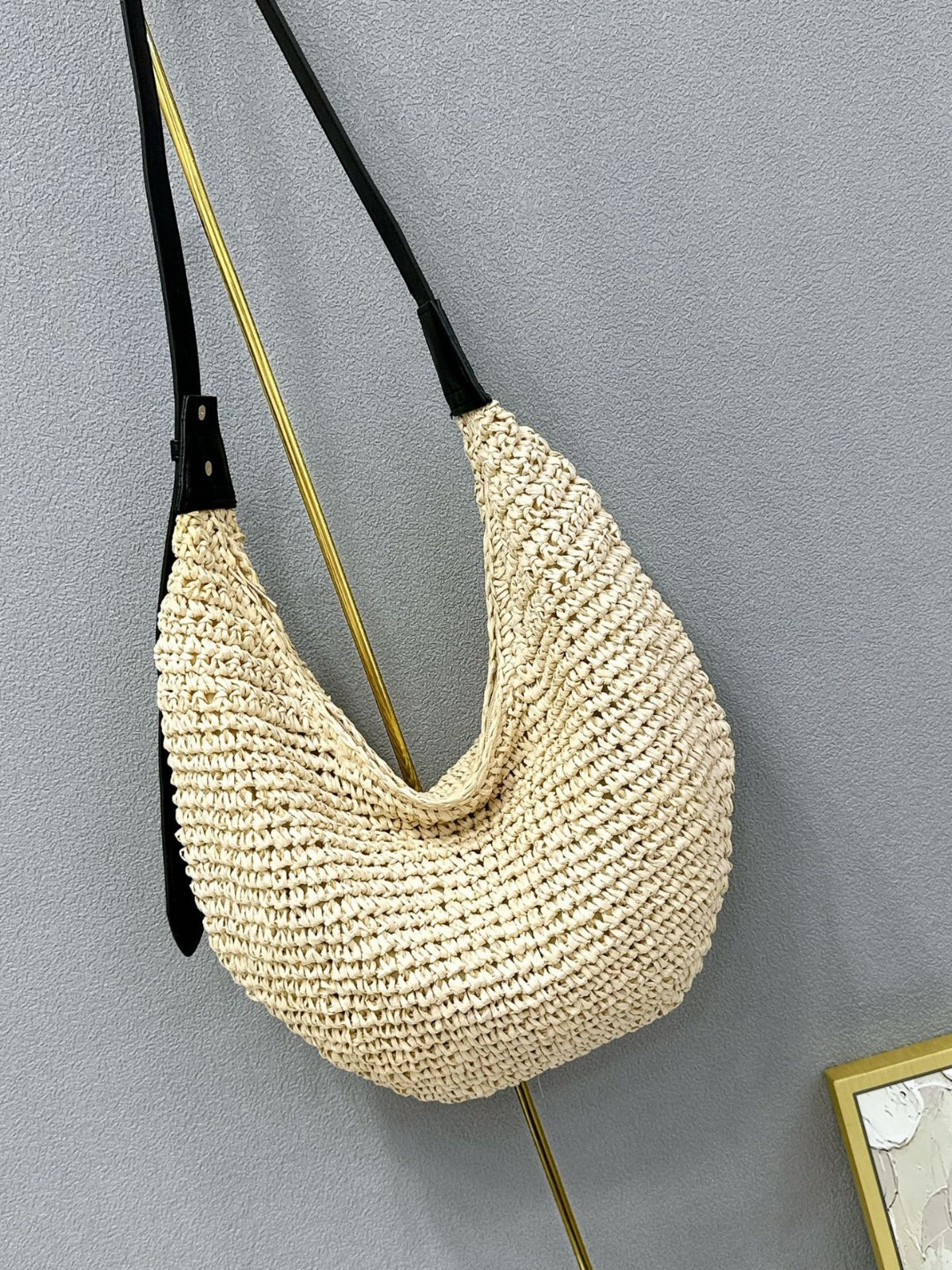 Women's Popular Woven Fashion Straw Boston Ton Men's Bags
