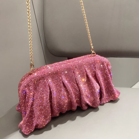 Women's Shiny Rhinestone Clip Diamond Lady's Women's Clutch