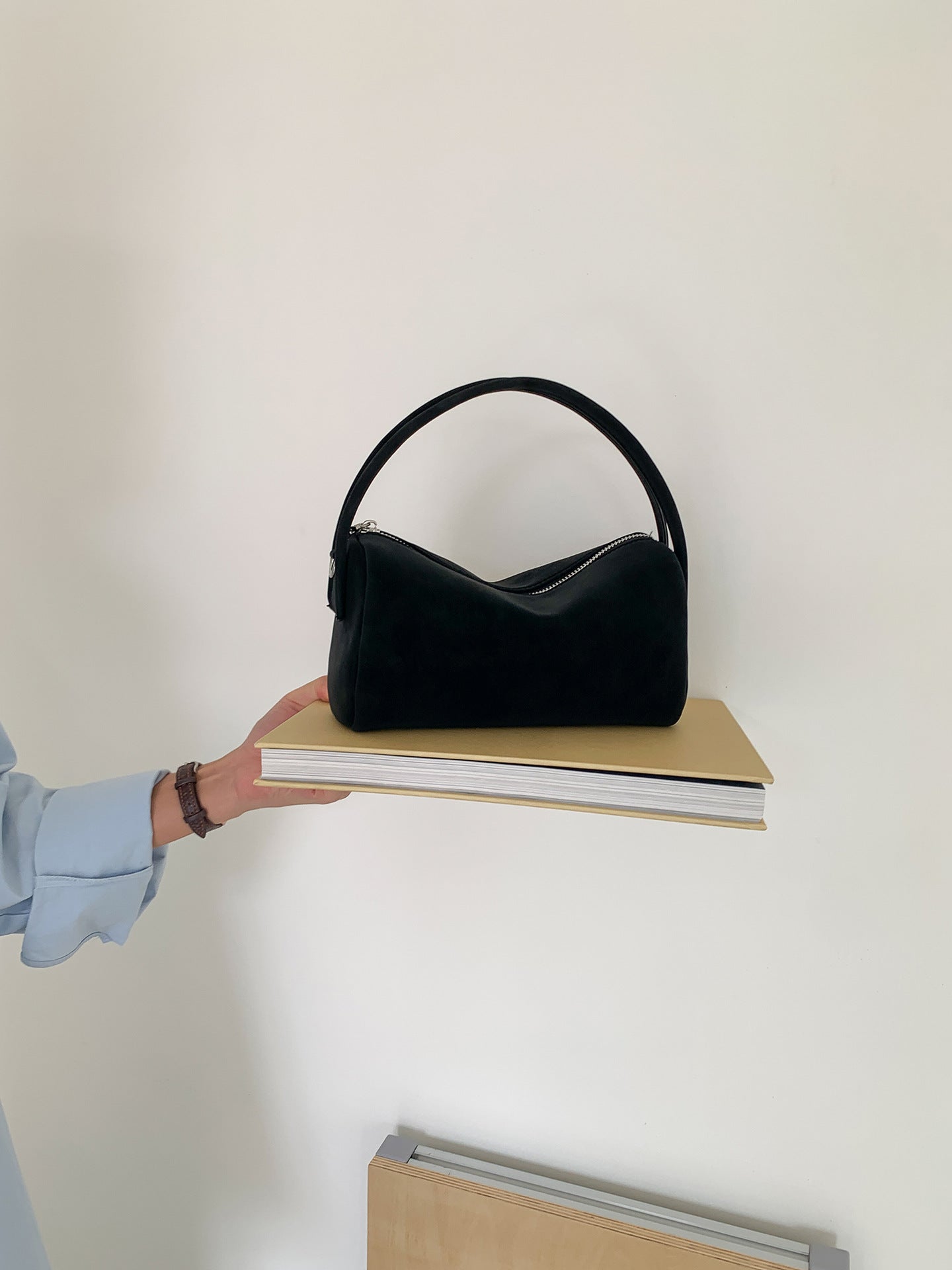 Suede Boston Solid Color Fashion Versatile Korean Style Small Square Bags