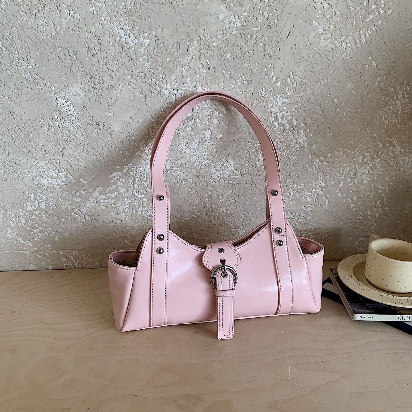 Retro Soft Leather Large Capacity Fashionable Underarm Bag