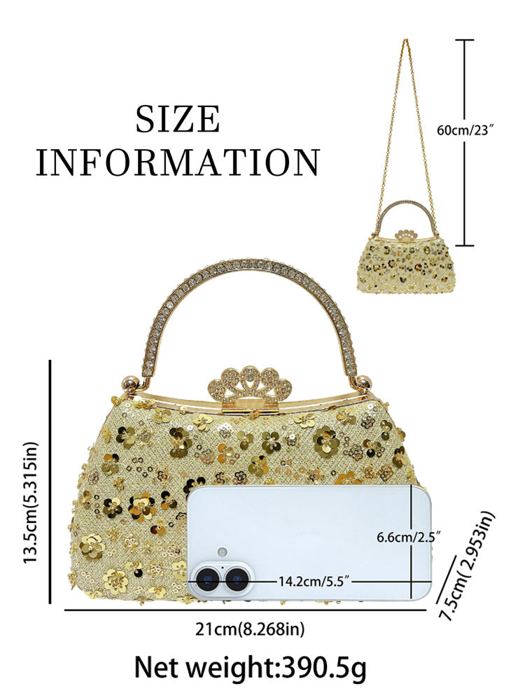 Women's Sequin Fashion Premium Chain Banquet For Dinner Bag