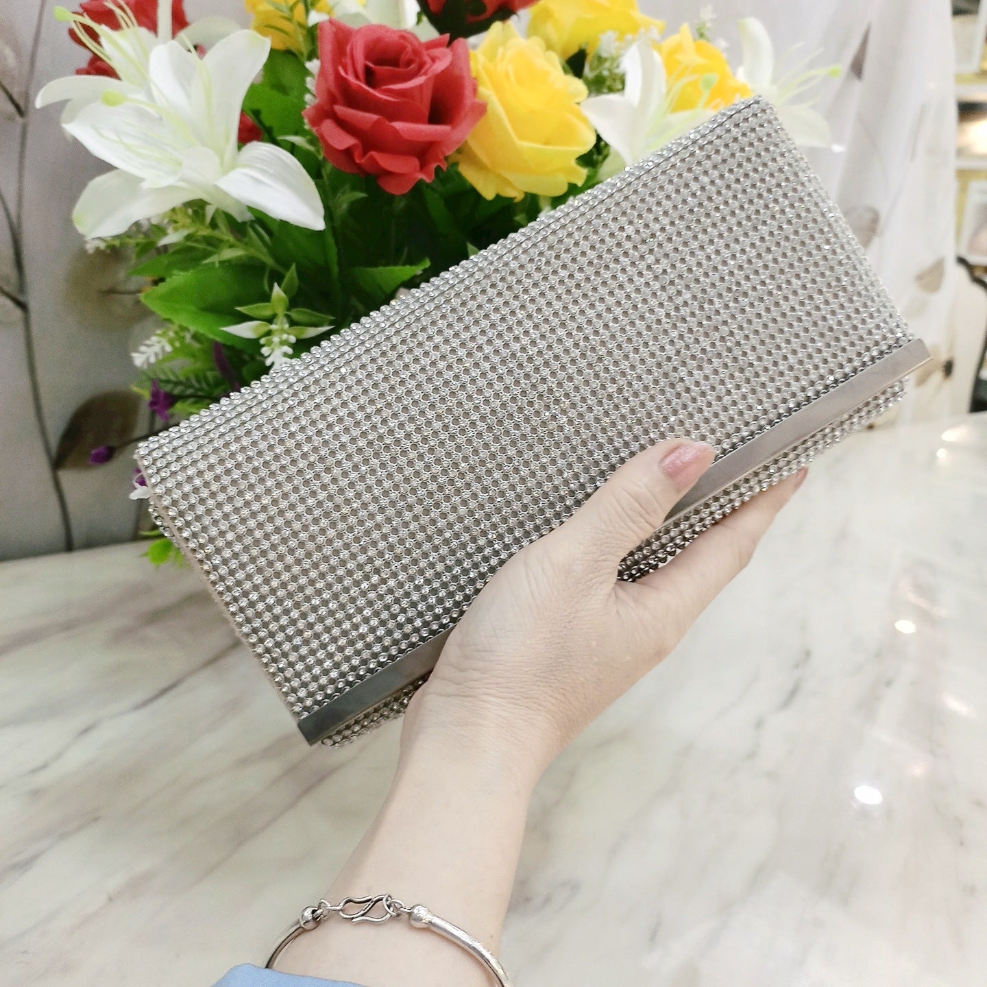 Women's Diamond Shiny Banquet Handmade For Handbags