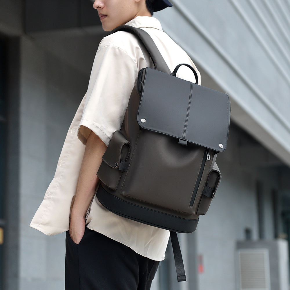 Men's Large Capacity Business Good-looking Flip Design Leisure Backpack