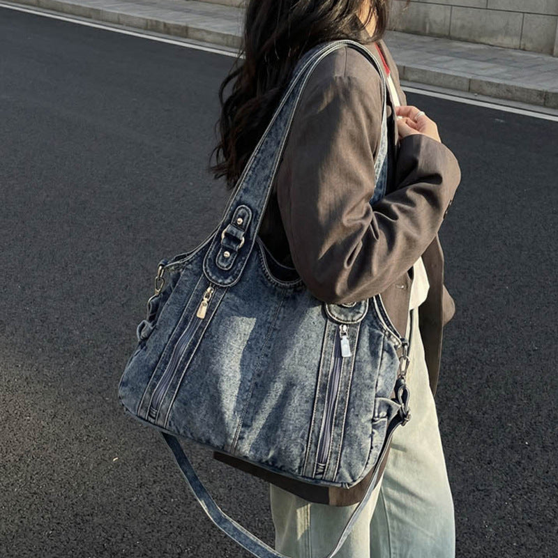 Denim Female Commuter Retro Class Western Women's Shoulder Bag