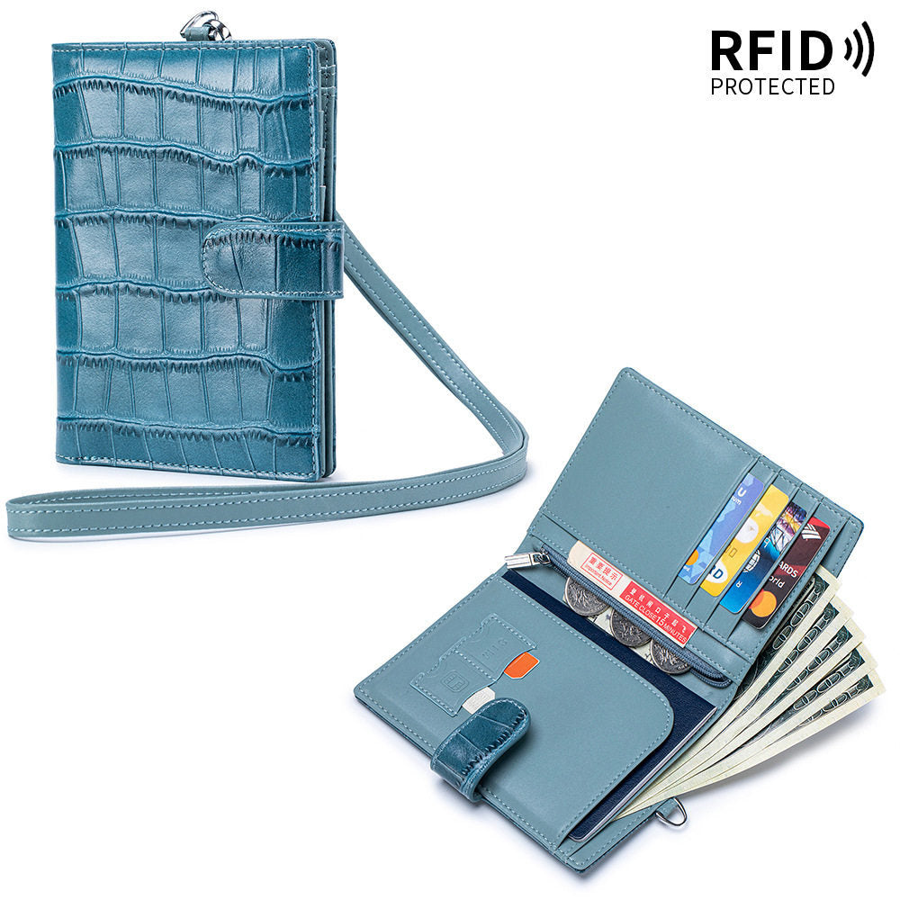 Halter Passport Ticket Clip Genuine Leather Fashion Large Ladies Wallet