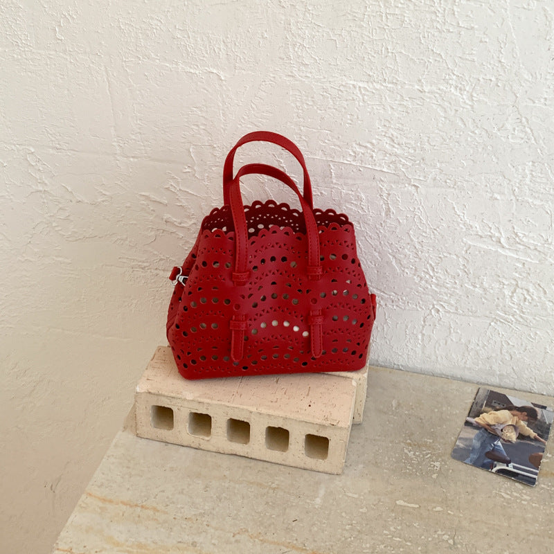 Light Luxury Hollow Carved Vegetable Basket Niche Handbags