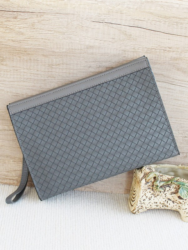 Men's Large Capacity Business Envelope Woven Pattern Men's Clutch