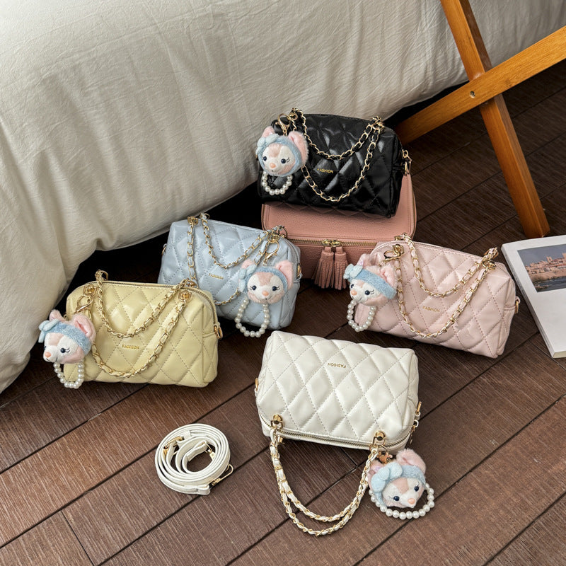 Women's Classic Style Diamond Pattern Chain Super Hot Texture Handbags