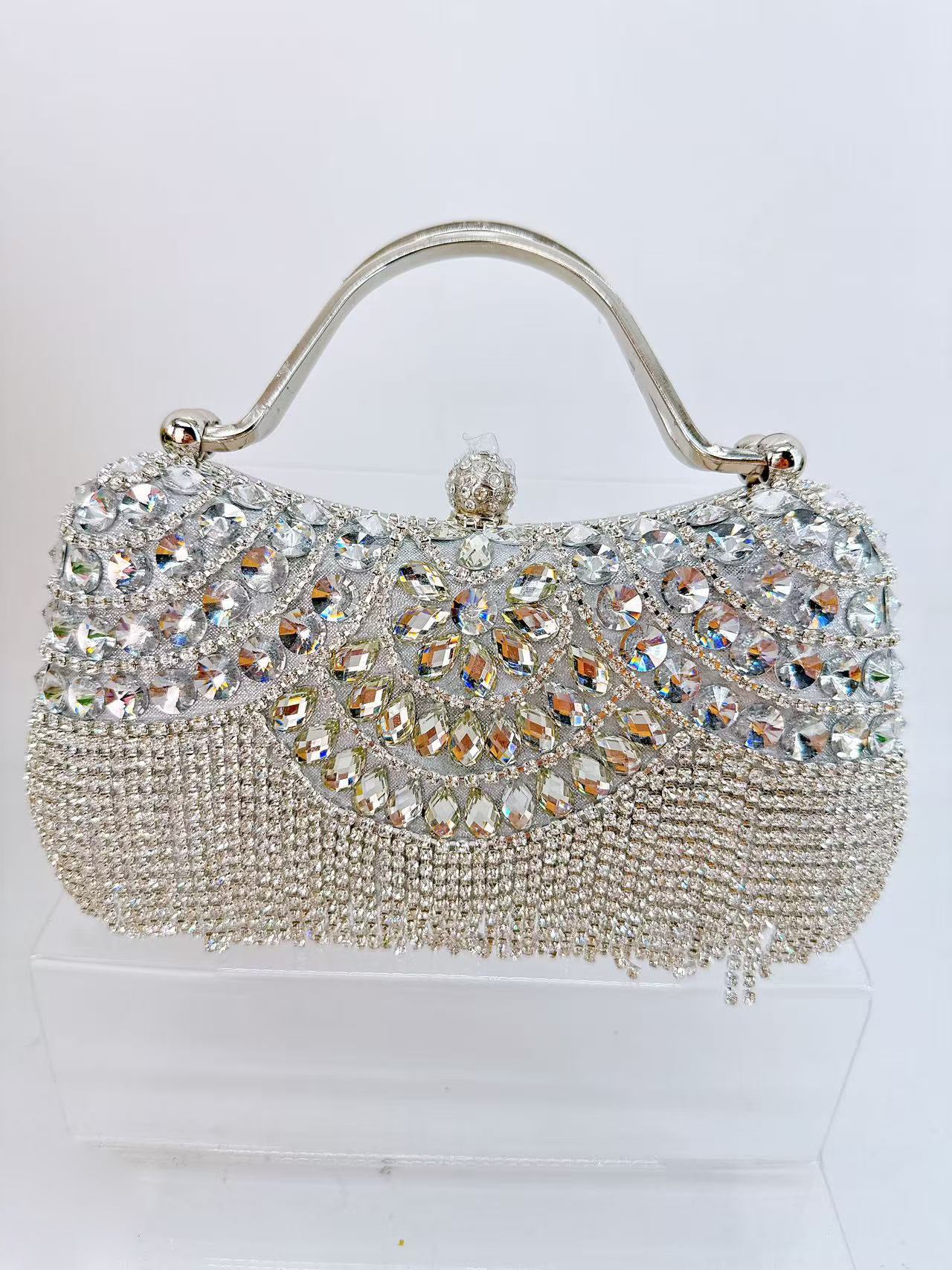 Full Diamond Tassel Banquet Fashion Clutch Dinner Bag