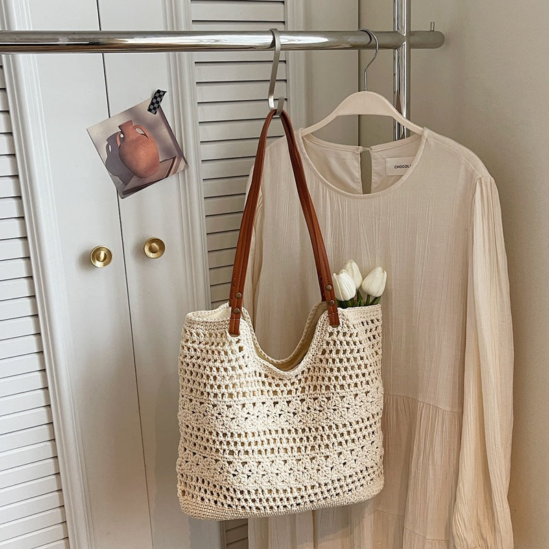 Seaside Holiday Knitted Hand-woven Large Capacity Beach Tote Bags