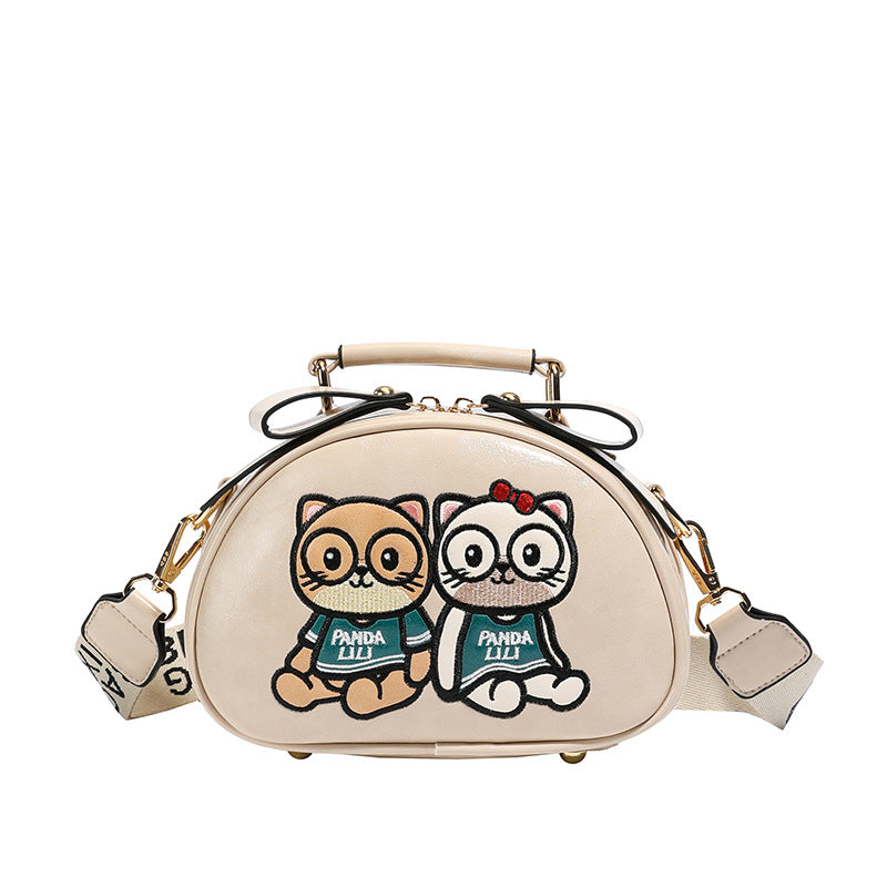 Women's Retro Cute Cartoon Couple Bear For Small Square Bag
