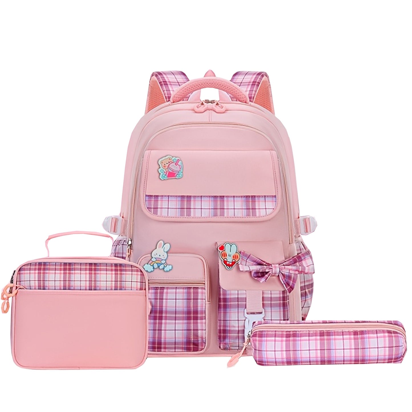 Children's Certified Bowknot Grade Book Lunch Pencil Primary School Bag