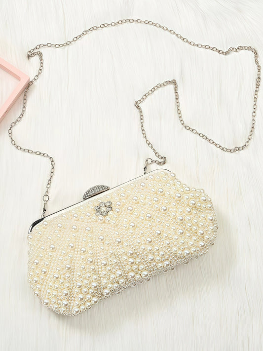Women's Imitation Pearl Dinner Fashion Clutch Bags