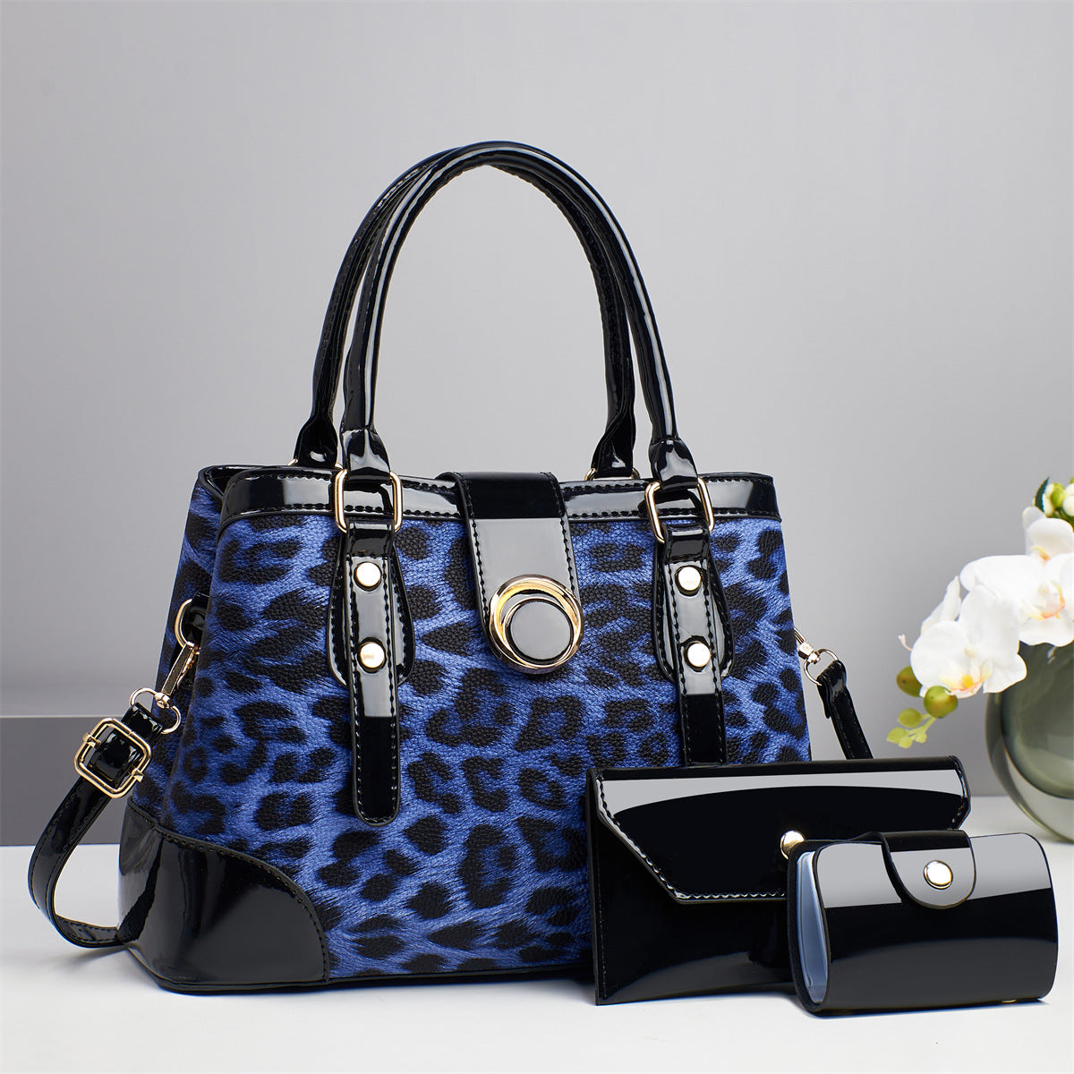 Women's Contrast Color Leopard Print Fashion Retro Bucket Bags