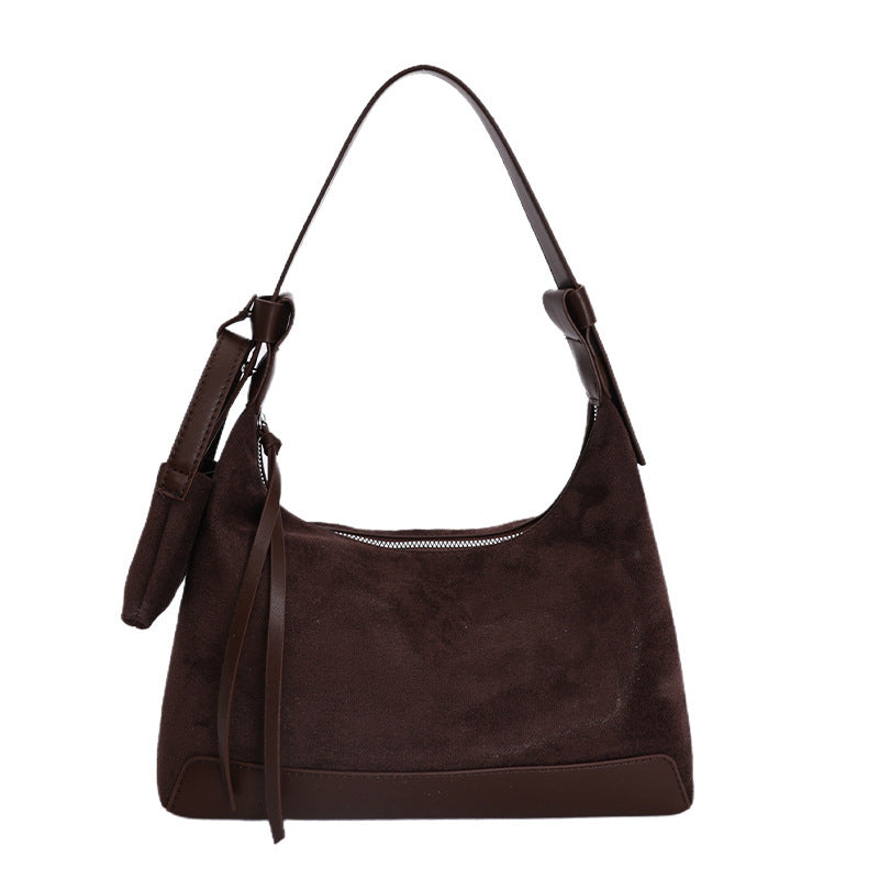 Women's Niche Retro Portable Underarm Suede Bags