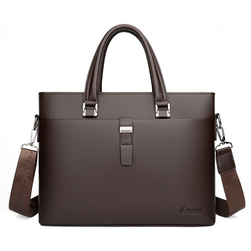 Men's Large Capacity Leather Business Commuter Computer Men's Tote