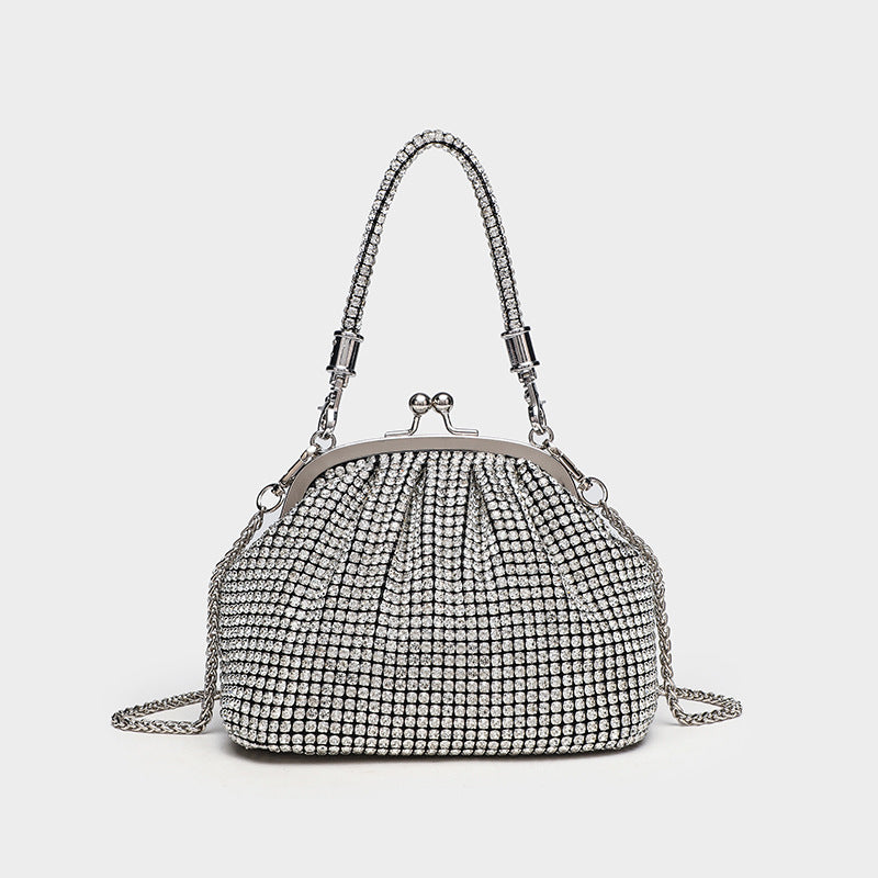 Shiny Rhinestone Dinner Clutch Studded Clip Underarm Women's Messenger Bag