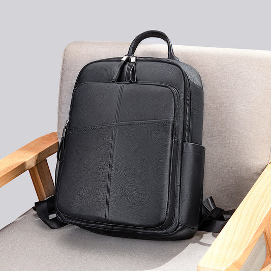Men's Fashion First Layer Cowhide Large Capacity Male Backpacks