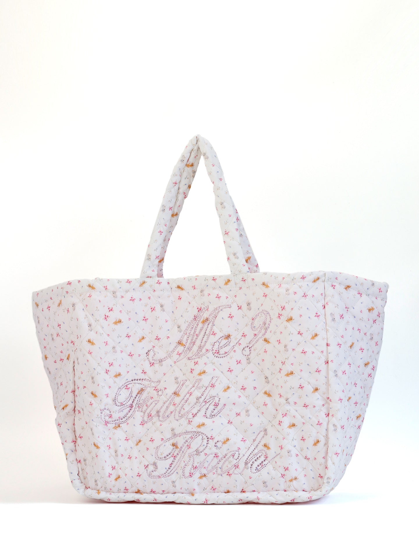 Design Rhinestone Floral Plaid Large Capacity Seaside Vacation Beach Women's Shoulder Bag
