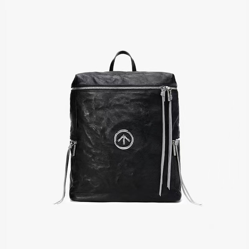 Water Ripple Arrow Mark Black Stone Leisure Backpack