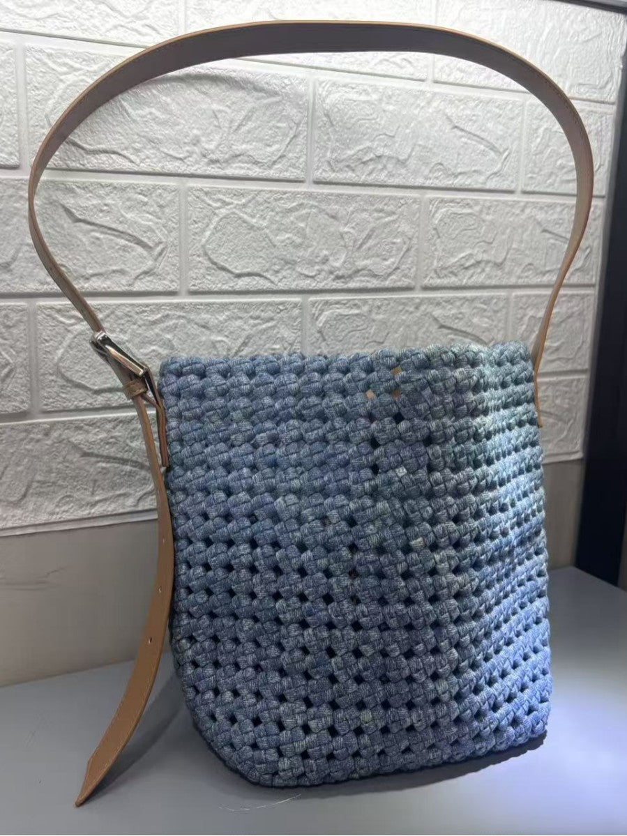 Women's Washed Denim Summer Handmade Woven Gift Sea Salt Women's Shoulder Bag