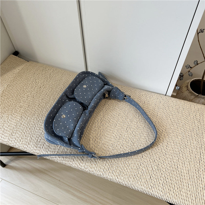 Cabinet Niche Starry Polka Dot Canvas Portable Underarm Bags