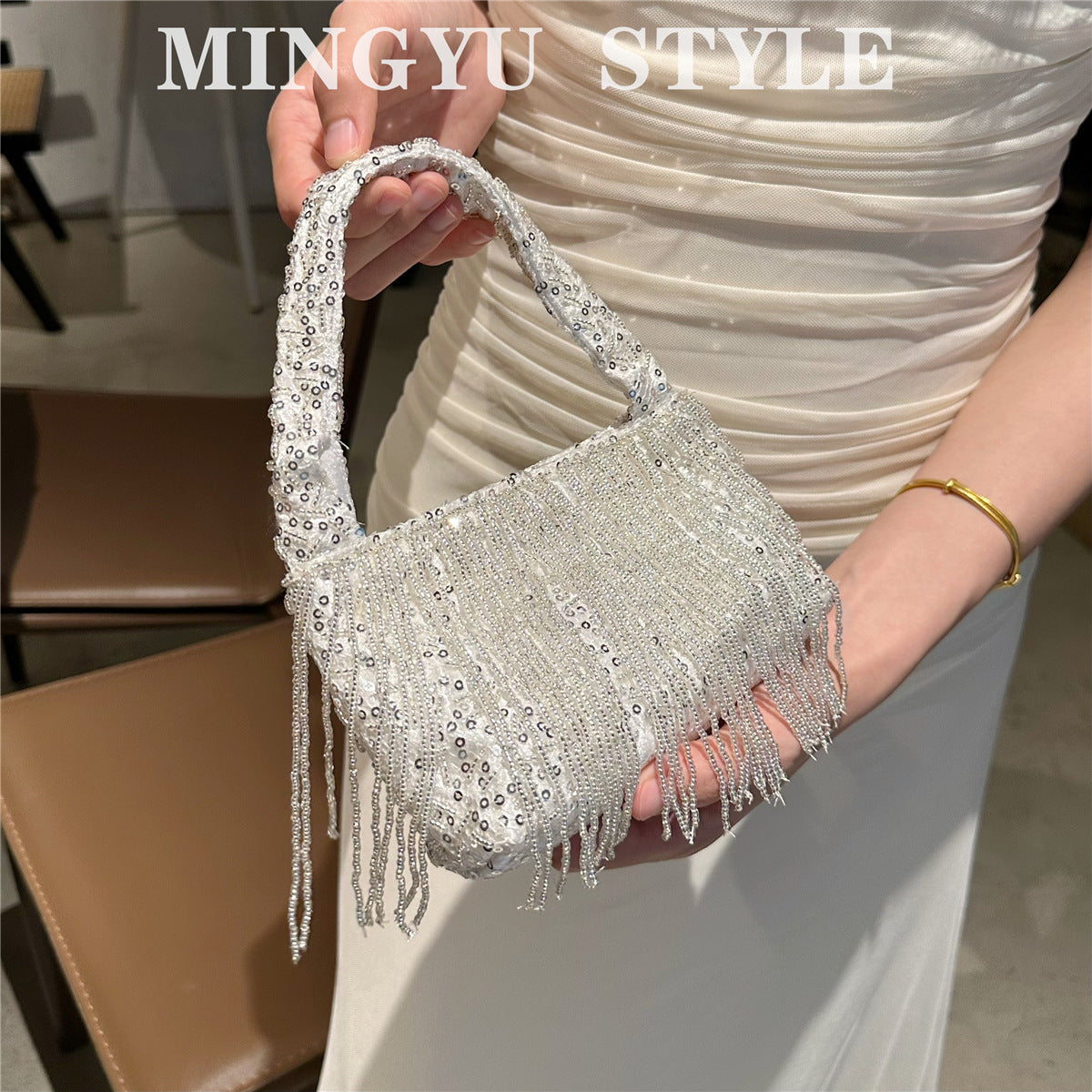 Chinese Style Handmade Beaded Retro Tassel Ancient Niche Cheongsam Women's Messenger Bag