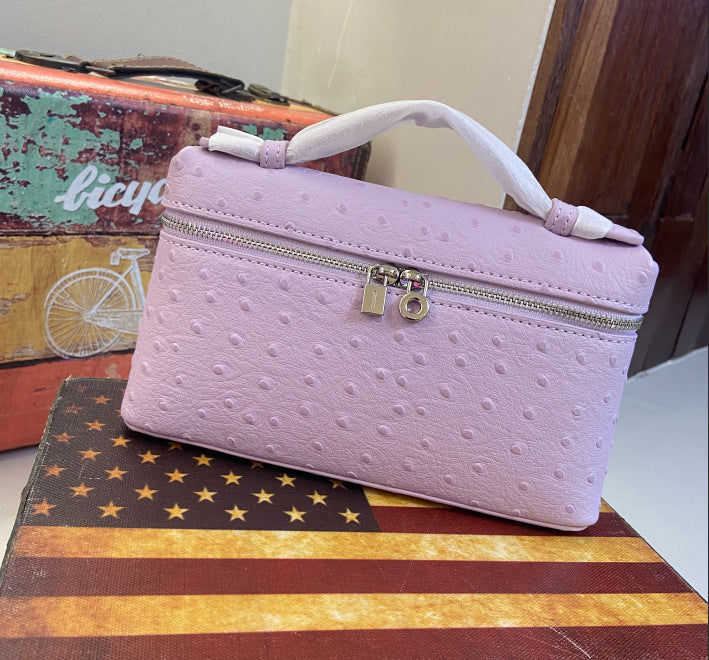 Women's Lunch Box Genuine Leather Autumn Ostrich Phone Bags