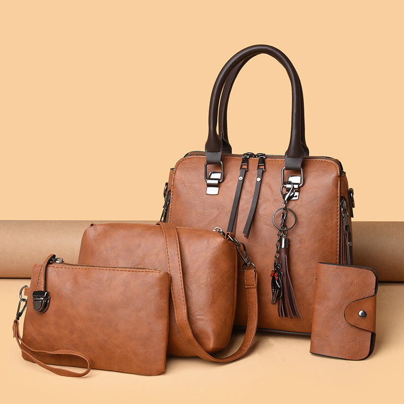 Unique Women's Retro Mother Oil Leather Bags