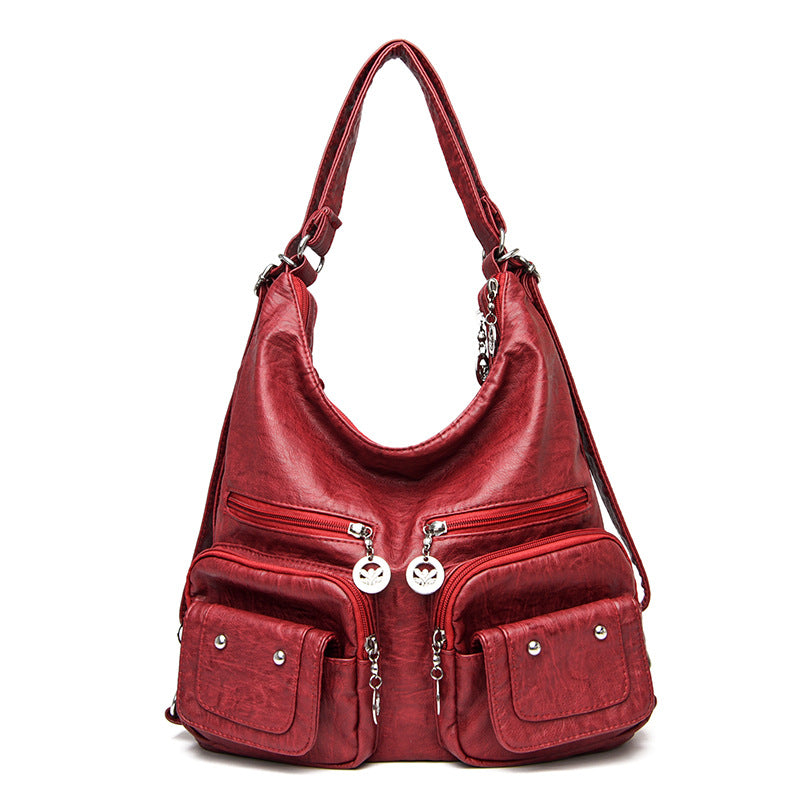 Women's Mother Large Capacity Soft Leather Shopping Women's Shoulder Bag