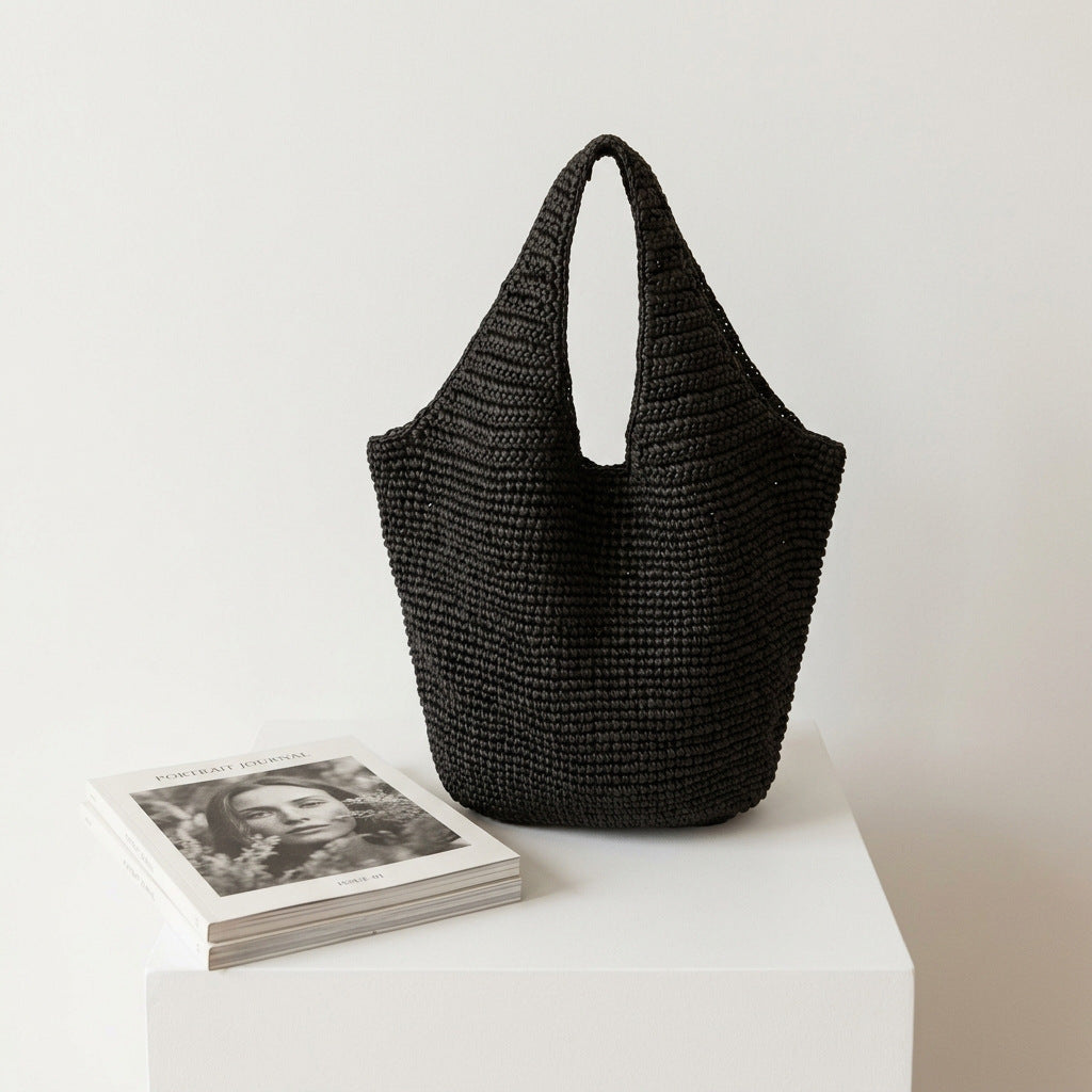 Women's High Sense Straw Simple Handmade Woven Large Bags