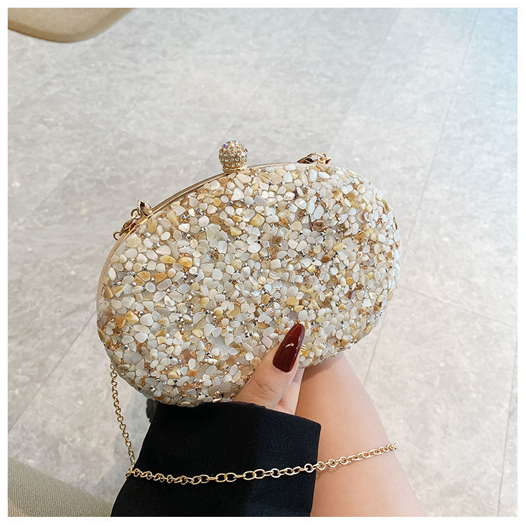 Comfortable Versatile Diamond Round Clutch Banquet Evening Bags