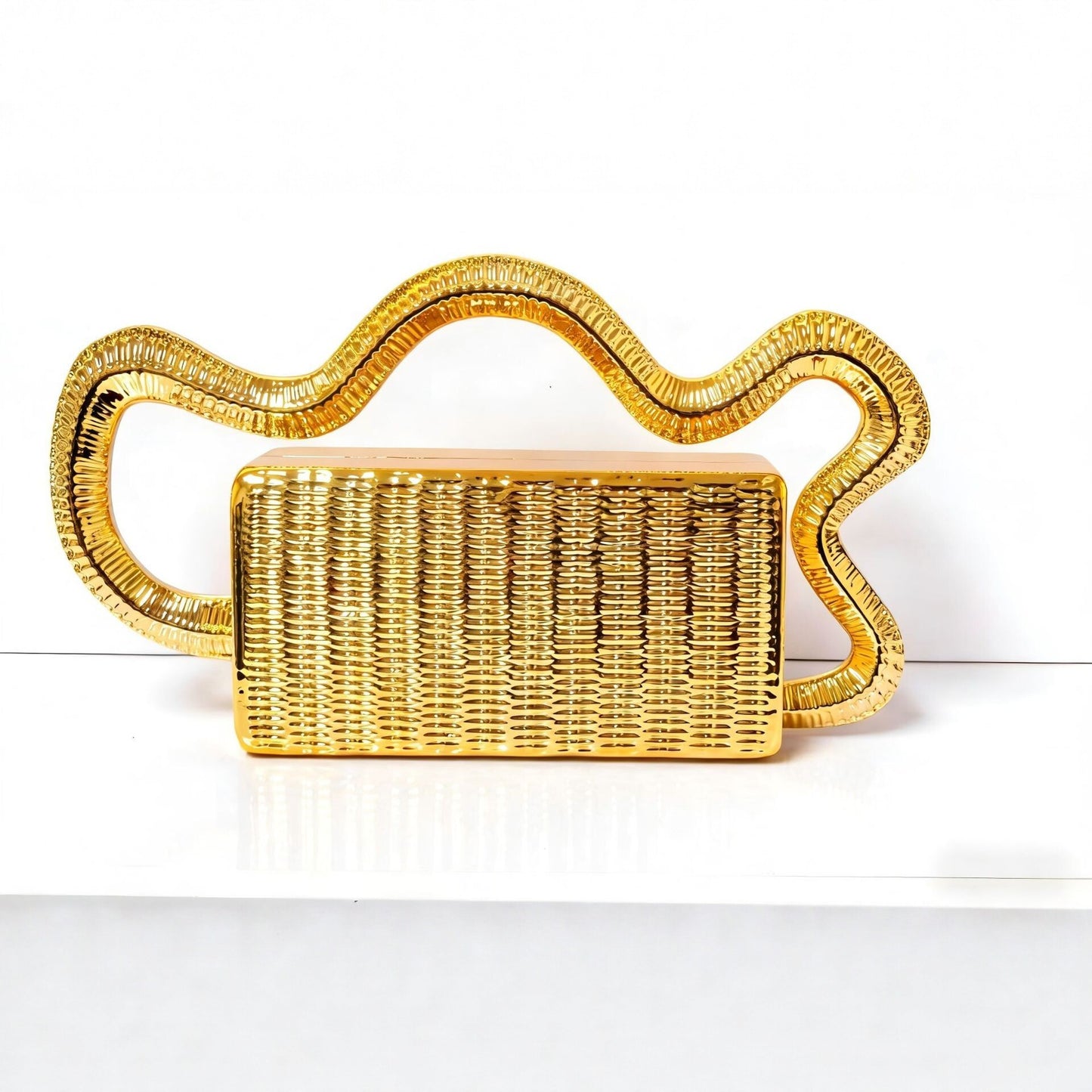 Acrylic Wave Metal Stylish Textured Clutch Dinner Bag