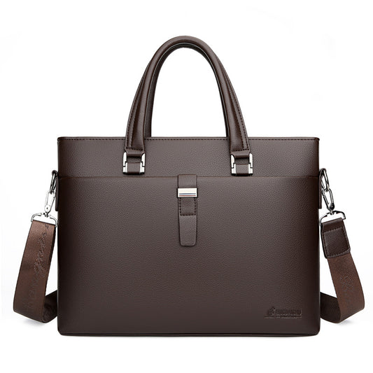 Men's Large Capacity Leather Business Commuter Computer Men's Tote